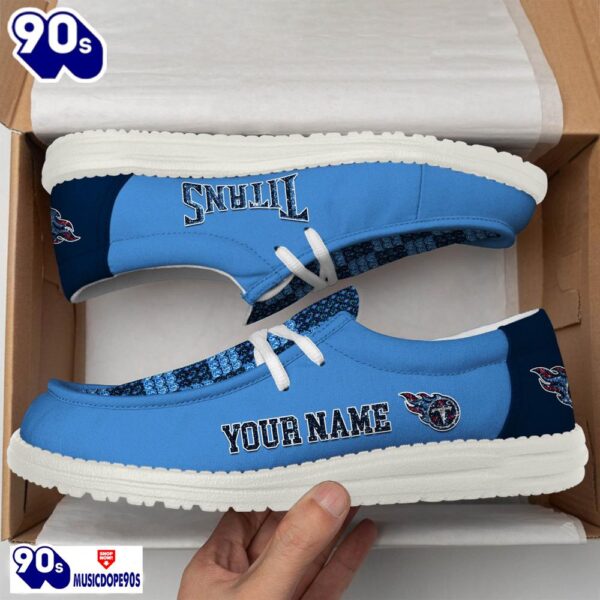 Personalized Tennessee Titans NFL 32 Teams HeyDude Canvas Loafer Shoes