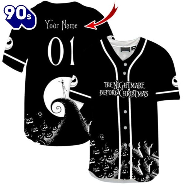 Personalized The Nightmare Before Christmas Baseball Jersey  Gift For Fans