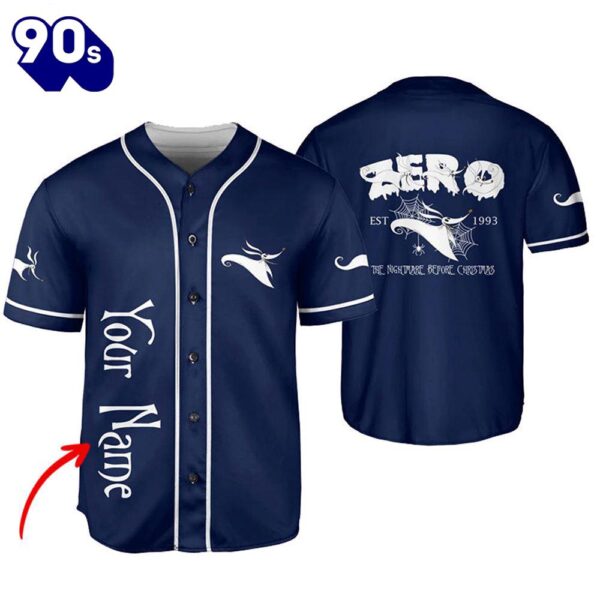 Personalized The Nightmare Before Christmas Zero Baseball Jersey  Gift For Fans