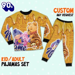 Personalized the Pooh Honey Pajamas Set - Movie Cartoon Holiday Pajamas