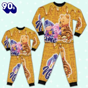 Personalized the Pooh Honey Pajamas Set - Movie Cartoon Holiday Pajamas