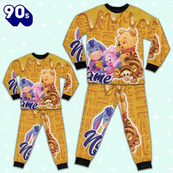 Personalized the Pooh Honey Pajamas Set – Movie Cartoon Holiday Pajamas