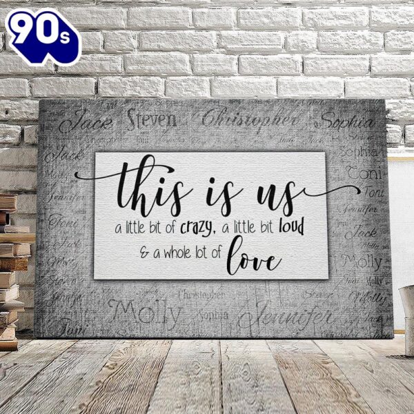 Personalized This Is Us Canvas Wall Art Custom Name Wall Art For Family  Gift Christmas