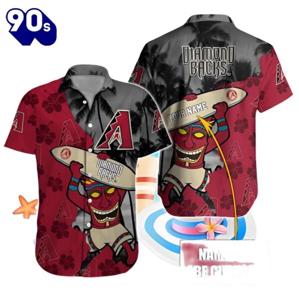 Personalized Tiki Vibes Arizona Diamondbacks Hawaiian Button Up Shirts