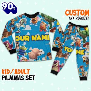 Personalized Toy Story Beach Towel Pajamas Set - Movie Cartoon Holiday Pajamas