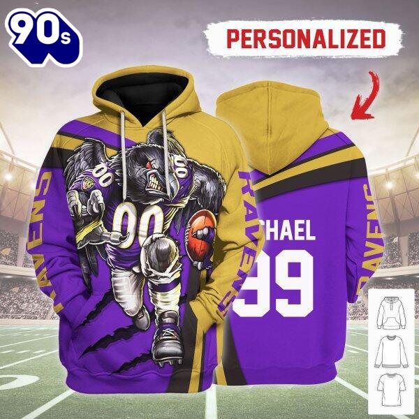 Personalized Unisex Tracksuit Hoodies Baltimore Ravens Football Team 3D Apparel Personalized Unisex Tracksuit Hoodies Baltimore Ravens Football Team 3D Apparel