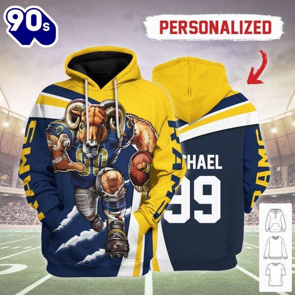 Personalized Unisex Tracksuit Hoodies Los Angeles Rams Football Team 3D Apparel Personalized Unisex Tracksuit Hoodies Los Angeles Rams Football Team 3D Apparel