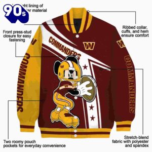 Personalized Washington Commanders Mickey Football Burgundy White Jacket