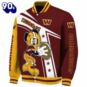 Personalized Washington Commanders Mickey Football Burgundy White Jacket