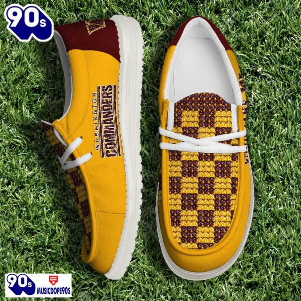 Personalized Washington Commanders NFL 32 Teams HeyDude Canvas Loafer Shoes