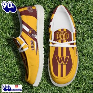 Personalized Washington Commanders NFL Team White Canvas Loafer Shoes