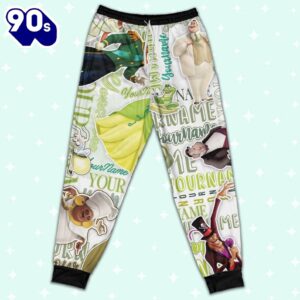 Personalized Watercolor Disney the Princess and the Frog Pajamas Set - Movie Cartoon Holiday Pajamas