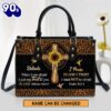 Personalized When I Am Afraid I Put My Trust In You Leather Bag , Christian Bags  Gift For Women Christmas