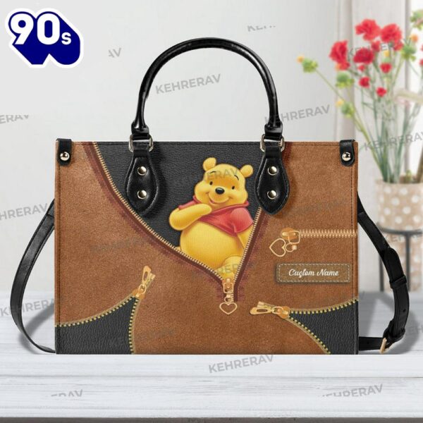 Personalized Winnie The Pooh Leather Handbag