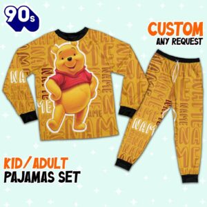 Personalized Winnie the Pooh Pooh Bear Pajamas Set - Movie Cartoon Holiday Pajamas