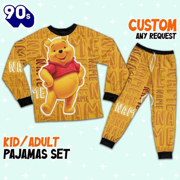 Personalized Winnie the Pooh Pooh Bear Pajamas Set – Movie Cartoon Holiday Pajamas