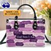 Personalized Zippered Leather Handbag What God Says About You Spiritual Gift For Worship Members, Christian Bags  Gift For Women Christmas