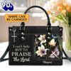 Personalized Zippered Leather Handbag With Handle Religious Gift For Worship Friends I Can’t Help But To Praise The Lord, Christian Bags  Gift For Women Christmas