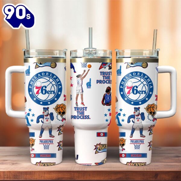 Philadelphia 76ers NBA Basketball Sport Custom Stanley Quencher 40oz Stainless Steel Tumbler  For Fans