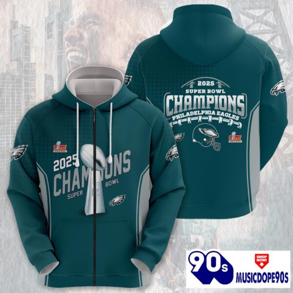 Philadelphia Eagles 2025 Super Bowl LIX Champions Normal Hoodie