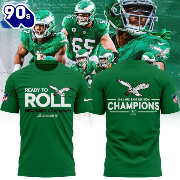 Philadelphia Eagles NFC EAST CHAMPIONS Kelly Green 3d T-Shirt