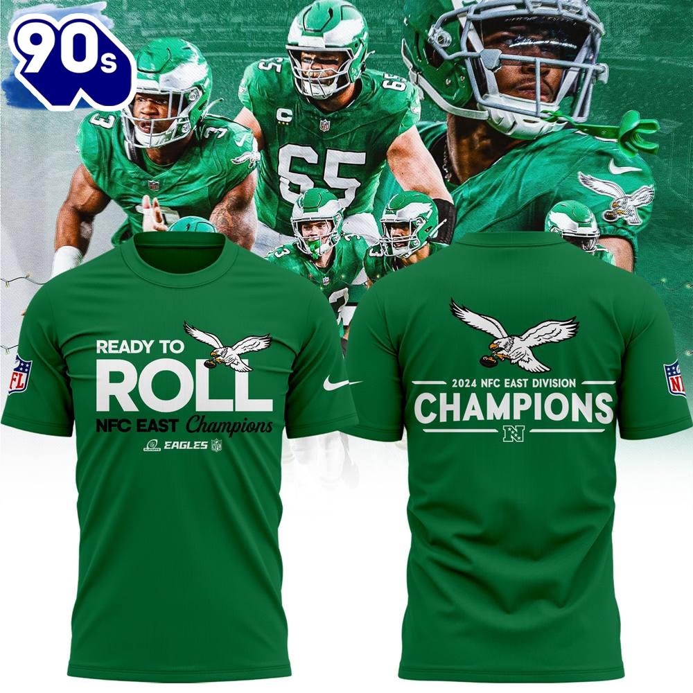 Philadelphia Eagles NFC EAST CHAMPIONS Kelly Green 3d T-Shirt Philadelphia Eagles NFC EAST CHAMPIONS Kelly Green 3d T-Shirt