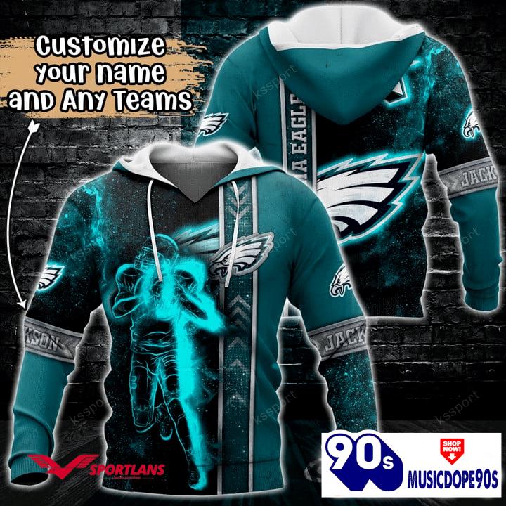 Philadelphia Eagles NFL Custom Name 3D Hoodie Teams Shirt For Fans Philadelphia Eagles NFL Custom Name 3D Hoodie Teams Shirt For Fans