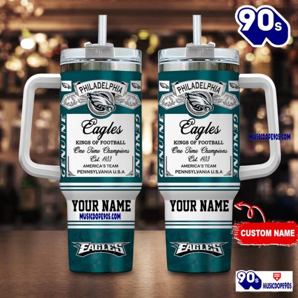 Philadelphia Eagles Nfl Kings Of Football Personalized Tumbler 40oz