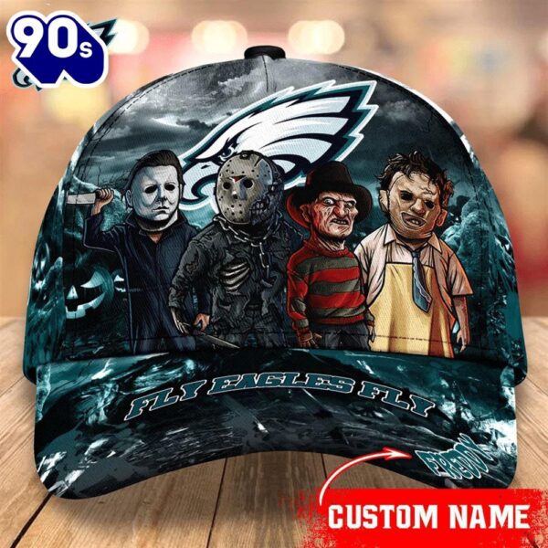 Philadelphia Eagles  NFL Personalized Trending Cap Mixed Horror Movie Characters