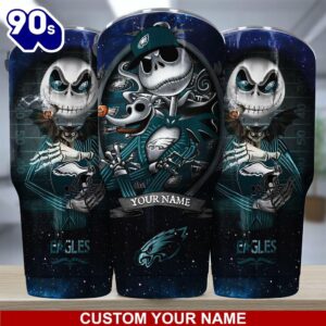 Philadelphia Eagles NFL-Custom Tumbler Jack The Nightmare Before Christmas