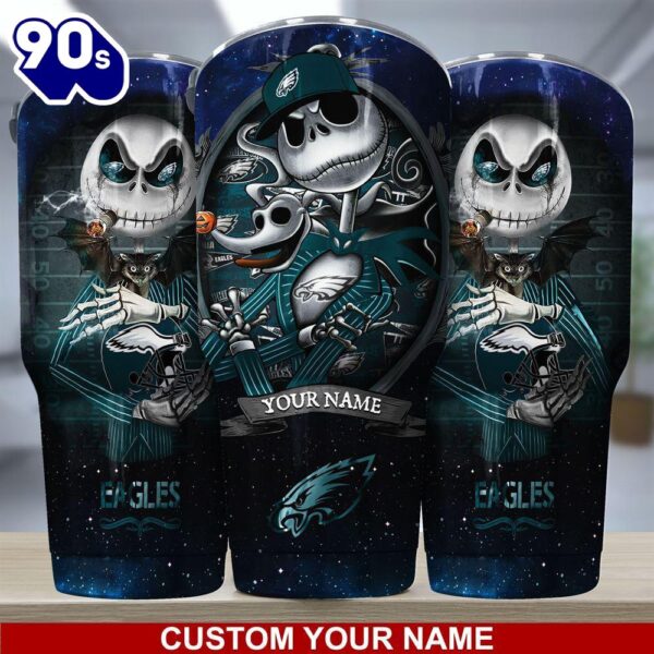 Philadelphia Eagles NFL-Custom Tumbler Jack The Nightmare Before Christmas