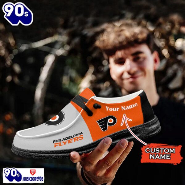 Philadelphia Flyers NHL Hey Dude Shoes Custom Name Perfect Gift