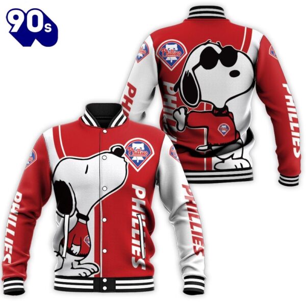 Philadelphia Phillies Snoopy Lover 3D Printed Baseball Jacket For Men Women