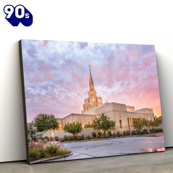 Phoenix Arizona Temple Sunset Burst Canvas Wall Art Jesus Christ Picture Canvas  Gift Christmas