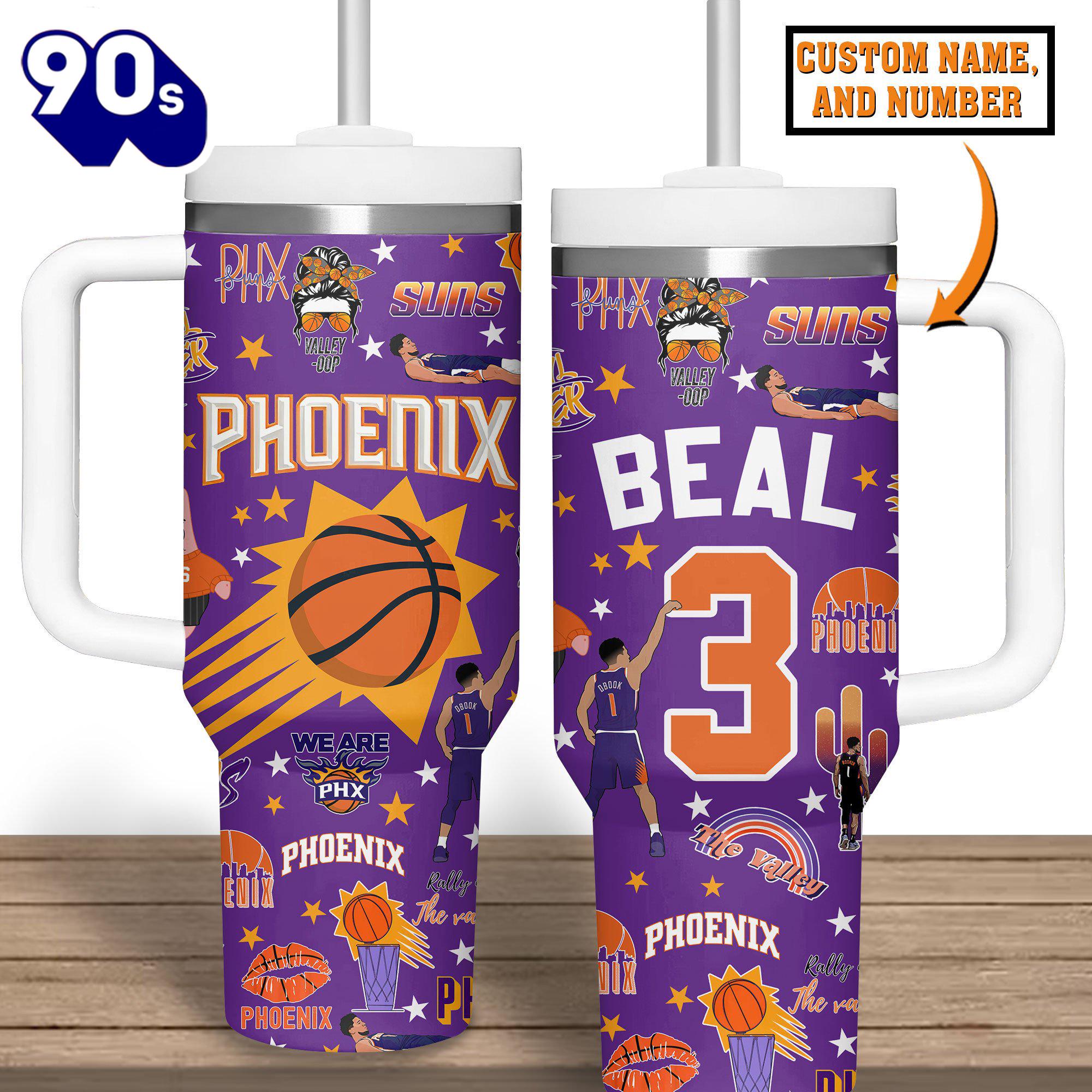 Phoenix Suns NBA Custom Stanley Quencher 40oz Stainless Steel Tumbler Phoenix Suns NBA Custom Stanley Quencher 40oz Stainless Steel Tumbler