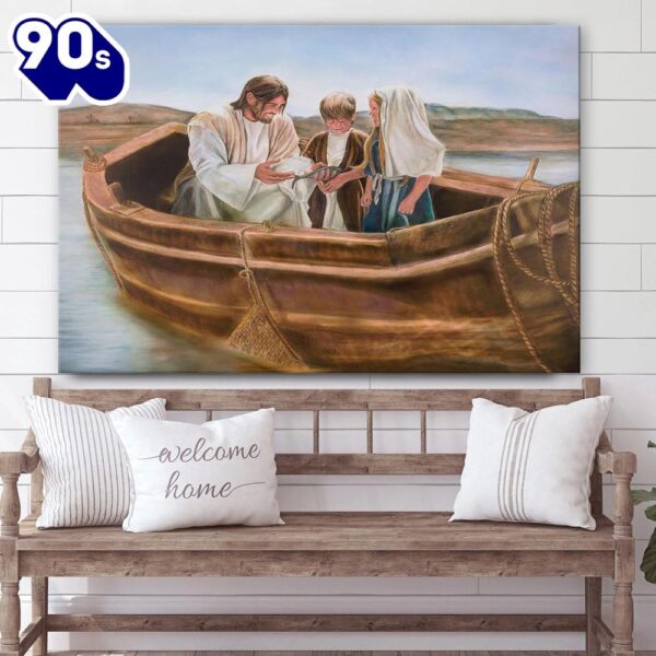 Pictures Of Jesus With Children Little Fishers Of Men Canvas Wall Art Christian Wall Decor  Gift Christmas