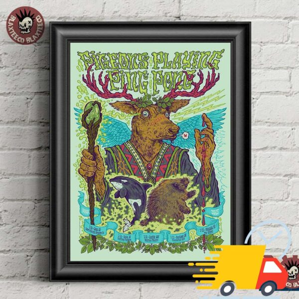Pigeons Playing Ping Pong Poster Leg Tour On March 2025 The Deer Mother Nature Canvas