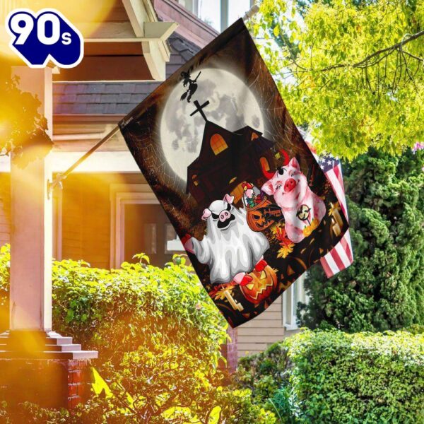 pigs costume ghost halloween 2024 house flag