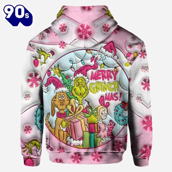 Pink Christmas – Personalized Grinch Stole Christmas Hoodie and Leggings