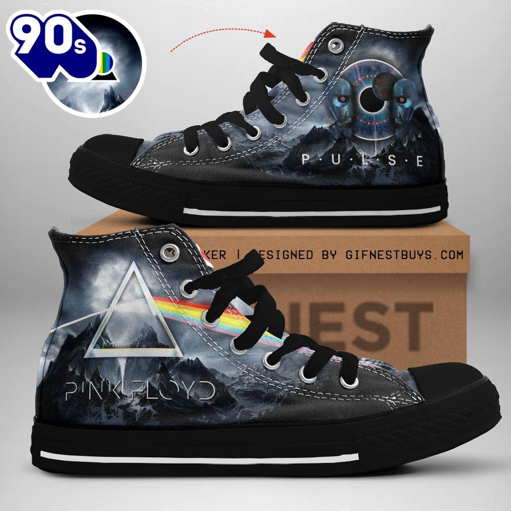 Pink Floyd Pulse Grey Shoes, Pink Floyd High Top Shoes For Fans Pink Floyd Pulse Grey Shoes, Pink Floyd High Top Shoes For Fans