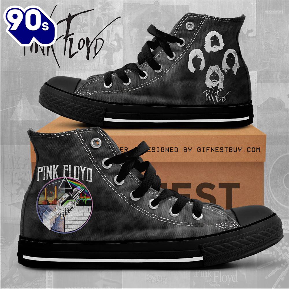 Pink Floyd Shake Hand Grey Shoes, Pink Floyd High Top Shoes For Fans Pink Floyd Shake Hand Grey Shoes, Pink Floyd High Top Shoes For Fans