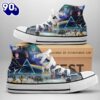 Pink Floyd Symbol Blue Shoes, Pink Floyd High Top Shoes For Fans