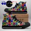 Pink Floyd Symbol Colorful Shoes, Pink Floyd High Top Shoes For Fans