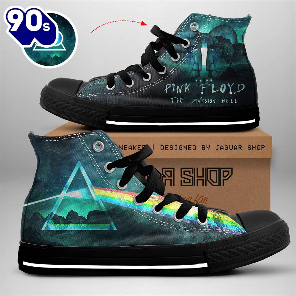 Pink Floyd The Division Bells Shoes, Pink Floyd High Top Shoes For Fans Pink Floyd The Division Bells Shoes, Pink Floyd High Top Shoes For Fans