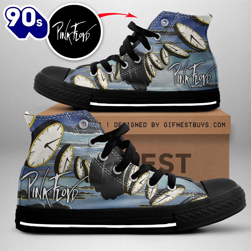 Pink Floyd Timeline Shoes, Pink Floyd High Top Shoes For Fans Pink Floyd Timeline Shoes, Pink Floyd High Top Shoes For Fans