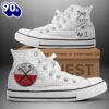 Pink Floyd White Brick Wall Shoes, Pink Floyd High Top Shoes For Fans