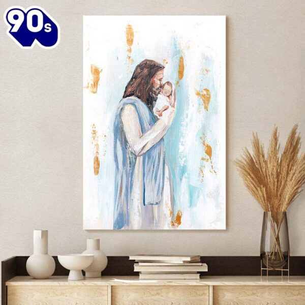 Pink I Knew You Jesus and Baby Paper Print Wall Decorator Jesus Painting On Canvas  Gift Christmas