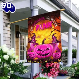 pink pumpkin breast cancer awareness flagwix™ pink pumpkin halloween flag