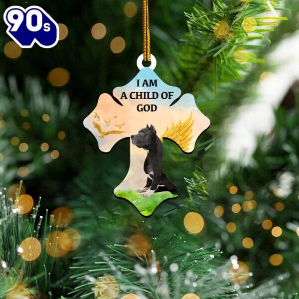 Pit Bull Child Of God Ornament, Gift For Christmas