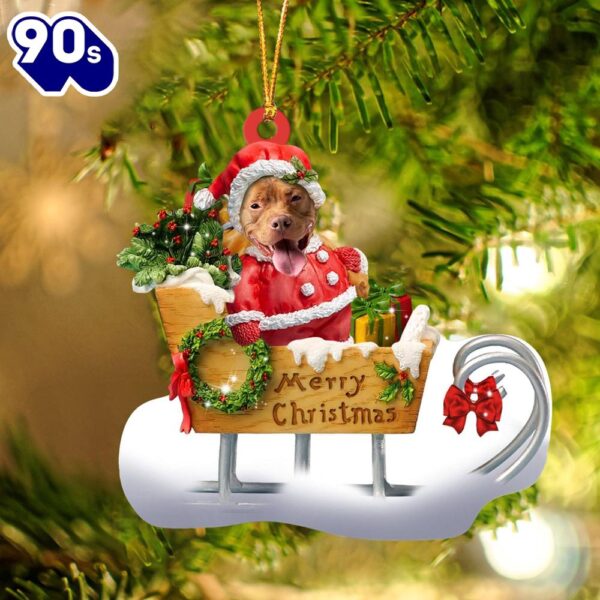 Pitbull Merry Christmas Ornament, Gift For Christmas